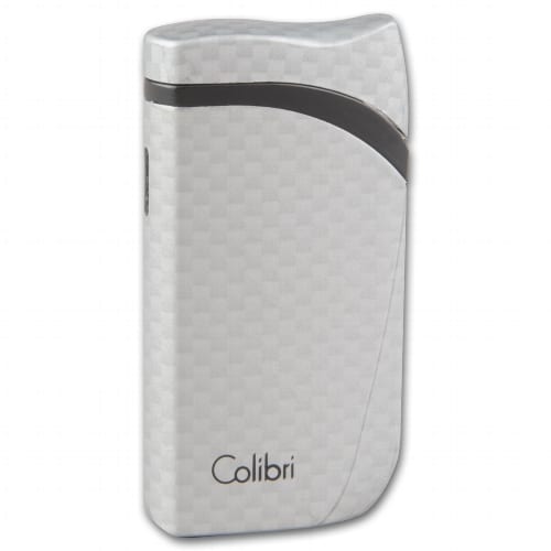 Cigarrenfeuerzeug Jet COLIBRI Falcon 2 Carbon silber Schraegflamme 90828