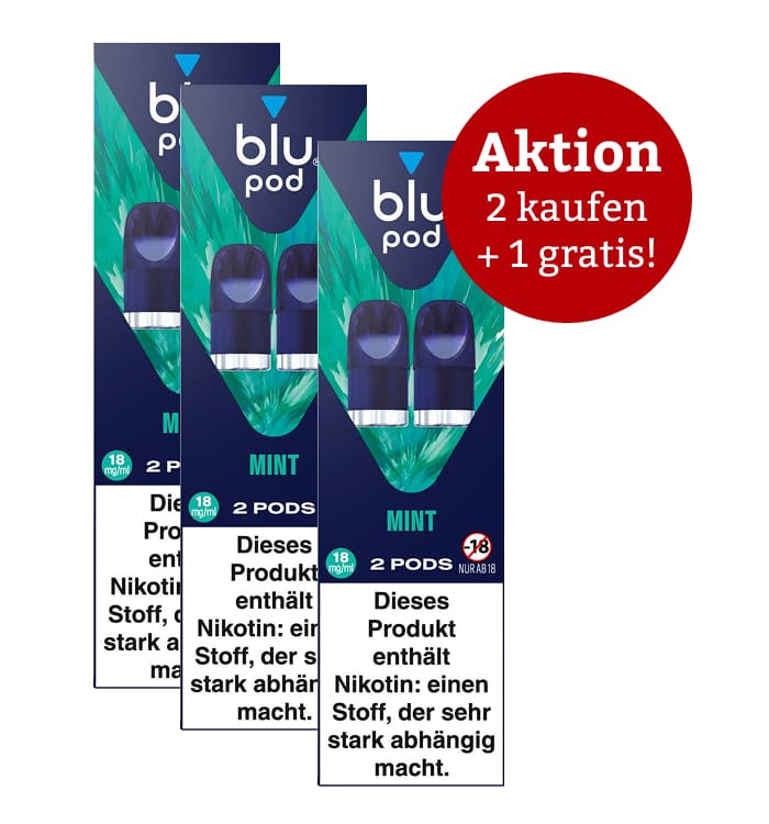 Aktion: 2 x kaufen, 3 erhalten E-Liquidpod BLU POD Mint 18mg 2 Pods