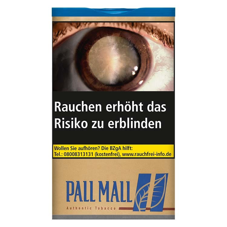 Zigarettentabak Pall Mall Authentic Blue ohne Aromazusätze XL 75 Gramm SW11899