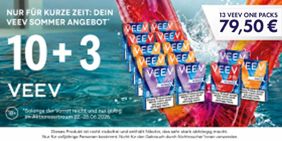Aktion: 10 x kaufen, 13 erhalten E-Liquidpod VEEV ONE