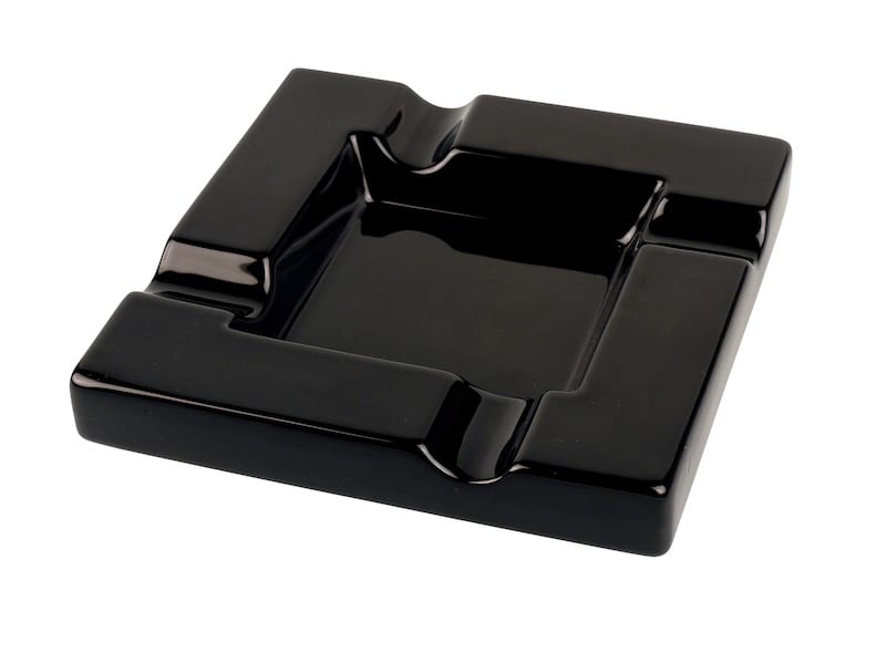 Zigarrenascher Keramik schwarz glaenzend 4 Ablagen 523042