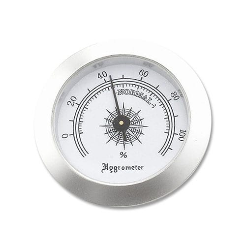 Hygrometer zum Einbauen in Humidore aus Chrom in silber 5 cm Durchmesser 76154