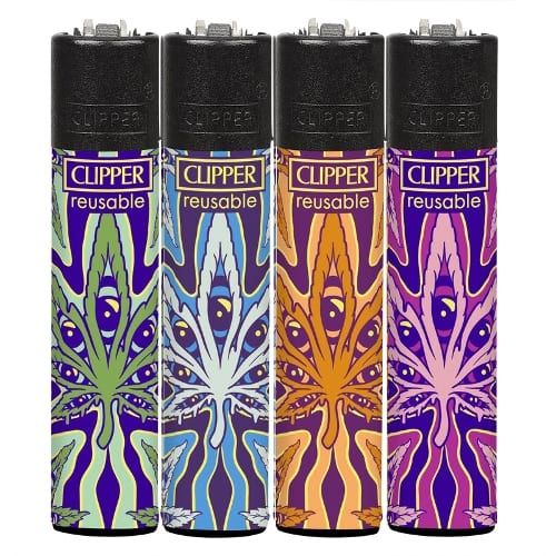 Einwegfeuerzeug Stein CLIPPER Psychedelic Leaf D Steller mit 48 Stueck 47351