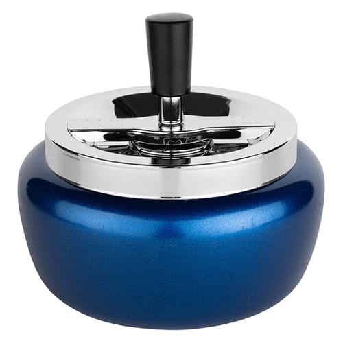 Schleuderascher Metall blau chrom 13 cm 37341