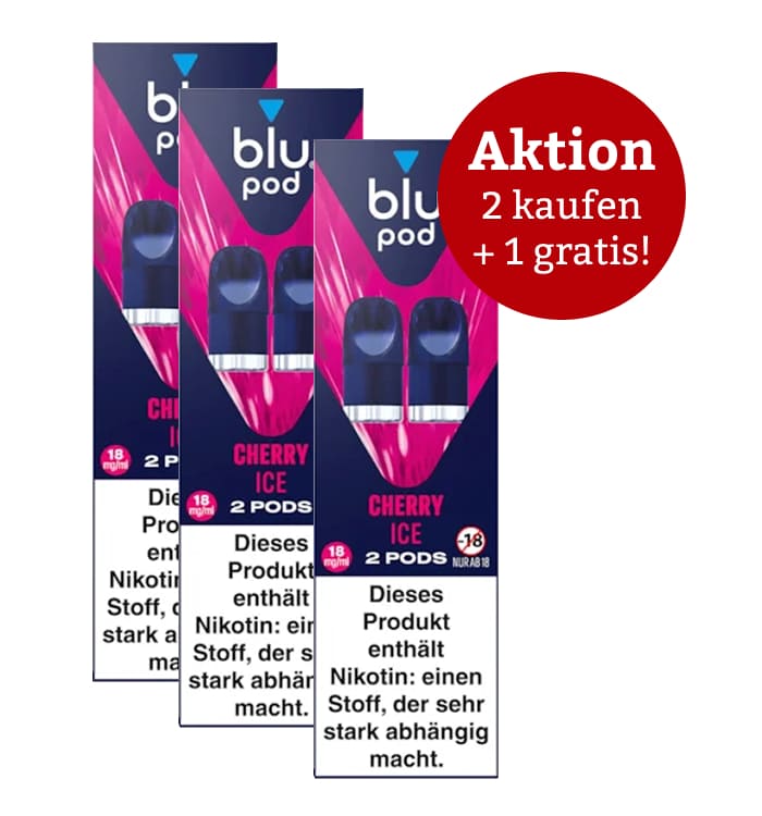 Aktion: 2 x kaufen, 3 erhalten E-Liquidpod BLU POD Cherry Ice 18mg 2 Pods