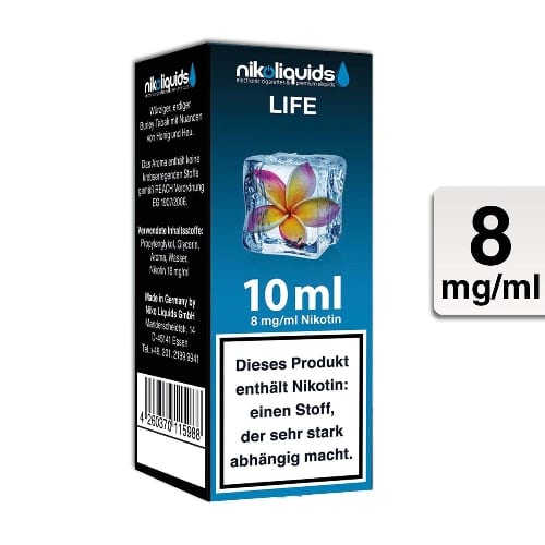 E-Liquid Nikoliquids Life 8 mg/ml Flasche 10 ml 87589