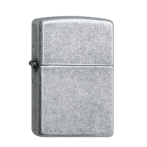 Feuerzeug Zippo Antik aus Chrom gebürstet in silber schwarz matt 40035