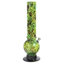 Bong Acryl Graffiti gruen 32 cm 43514