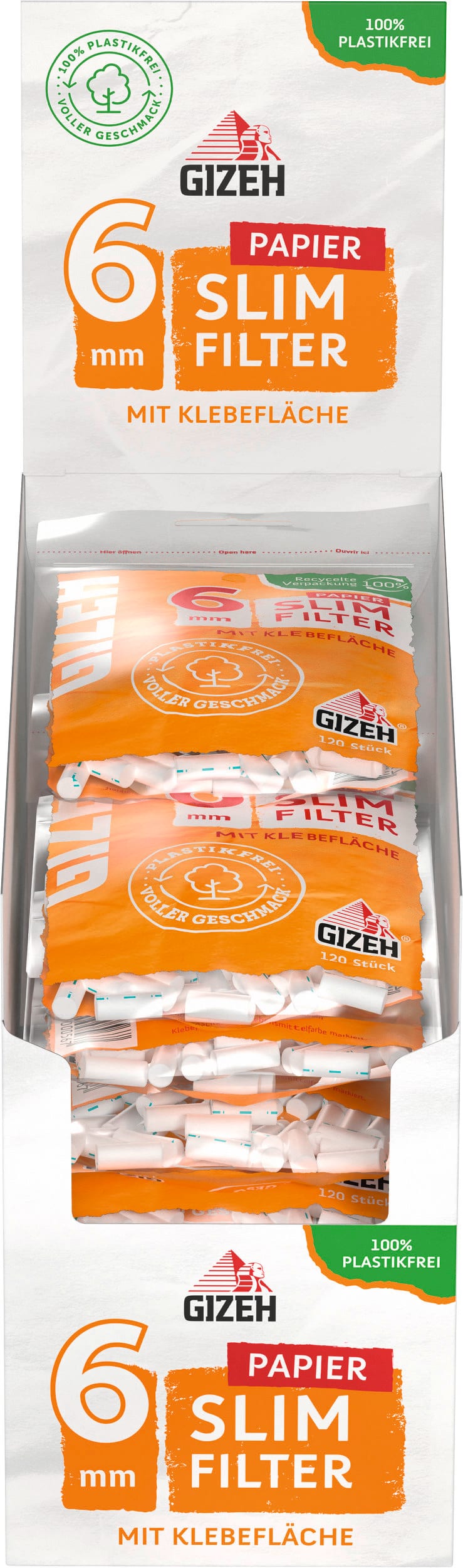 DISPLAY 20 Beutel à 120 Filter GIZEH PAPIER SLIM FILTER SW14884