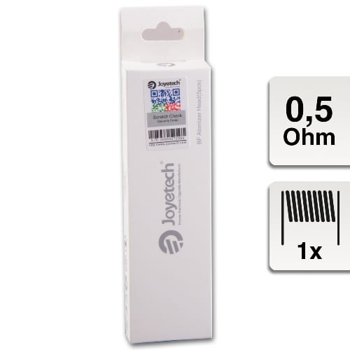 E-Clearomizercoil JOYETECH BF SS316 0.5 Ohm  5 Stueck 33876