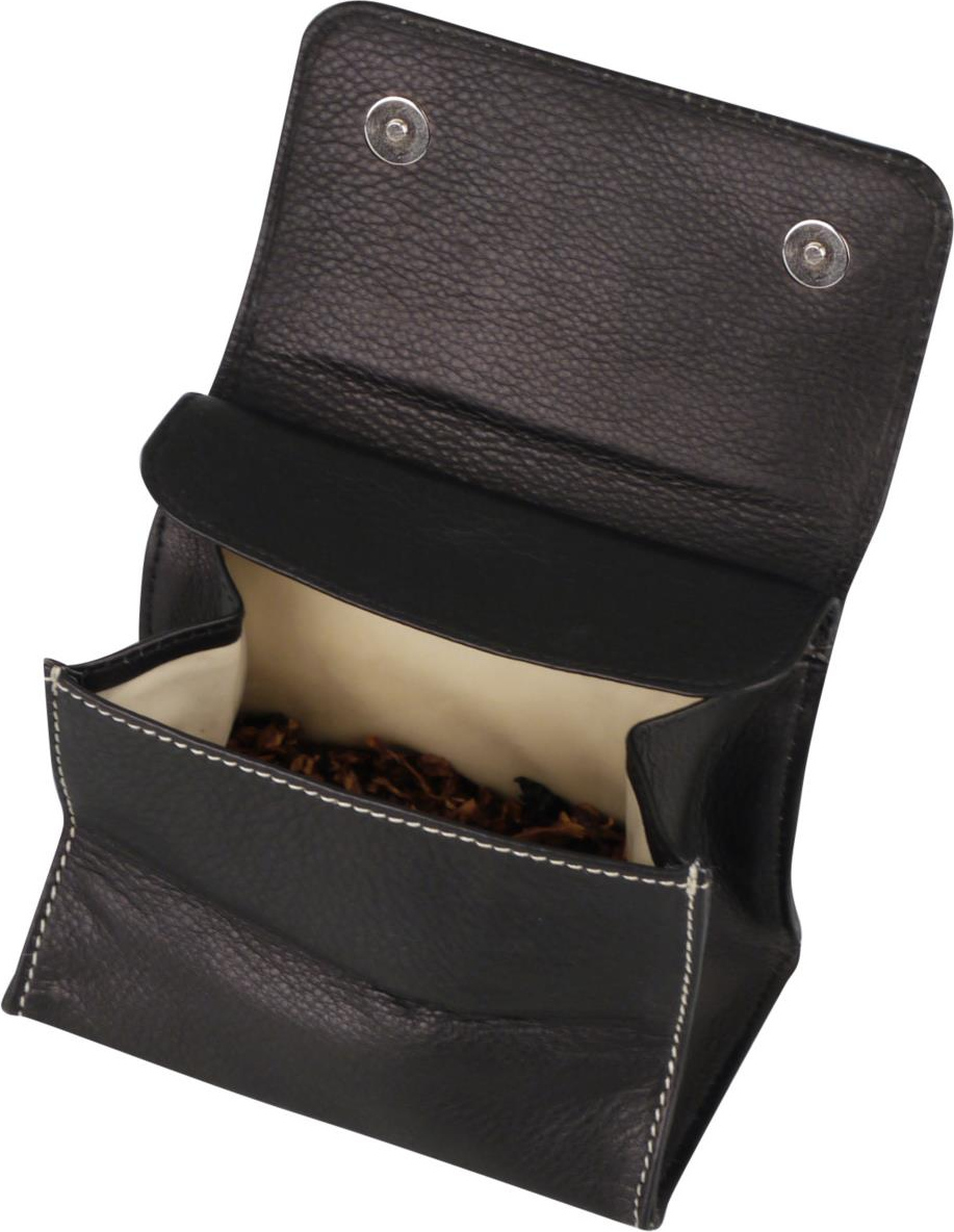 Tabakstellbeutel Leder schwarz 11cm 627751
