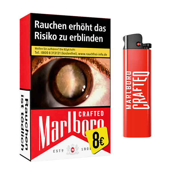 MARLBORO Zigaretten CRAFTED RED (20) plus Marlboro CRAFTED Feuerzeug SW16903