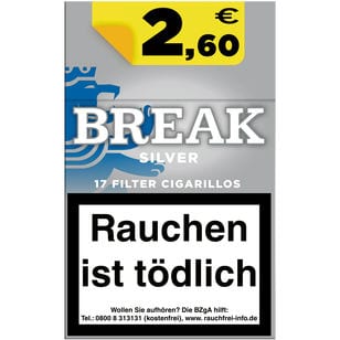Break Silver Naturdeckblatt Filterzigarillos (10x17) 8053