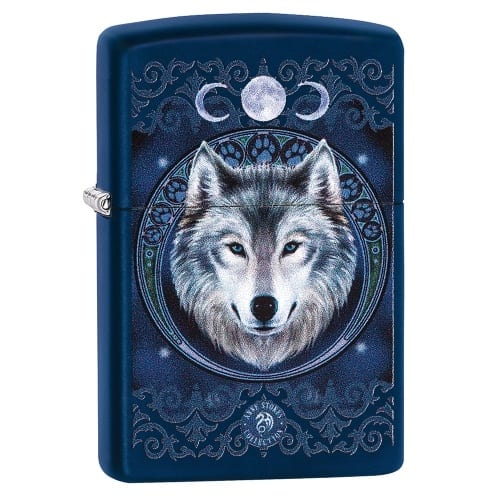 Zippo Navy Blue matt Anne Stokes Wolf 90955