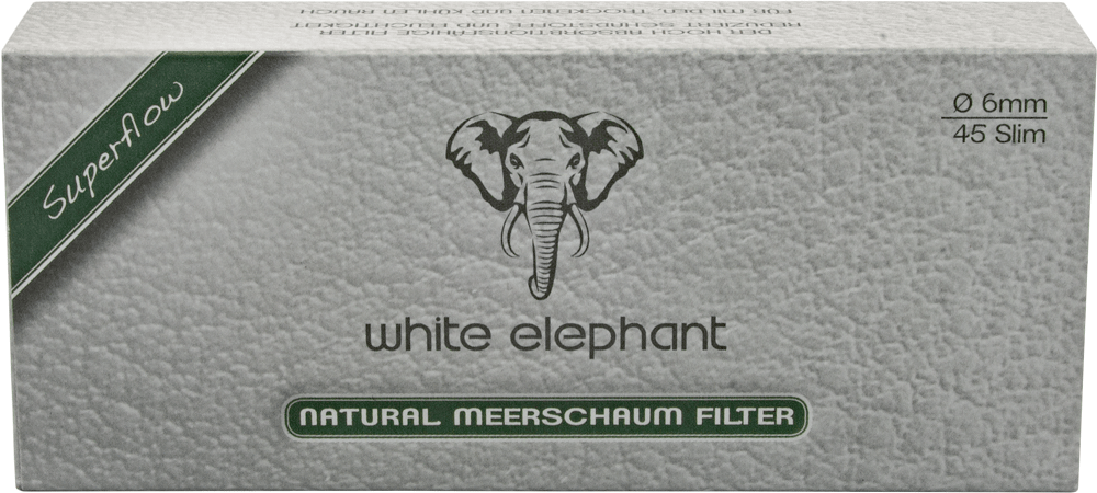 Pfeifenfilter White Elephant Natural Meerschaum Filter 6 mm 1 Schachtel à 45 Filter SW324-111111