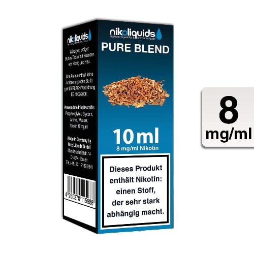 E-Liquid Nikoliquids Pure Blend 8 mg/ml Flasche 10 ml 87576