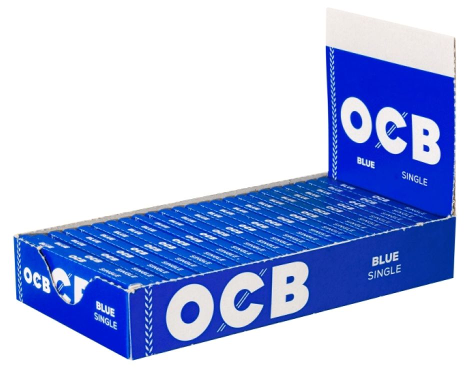 DISPLAY 25 Heftchen à 50 Blättchen Zigarettenpapier OCB Blau