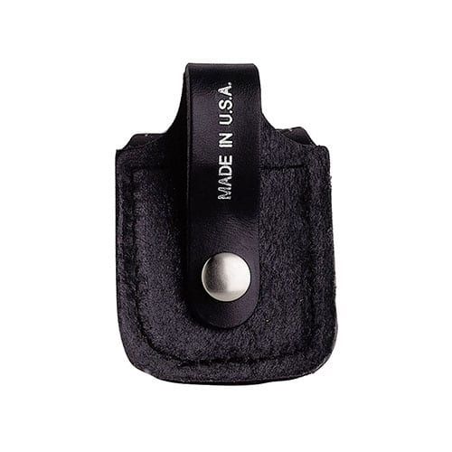 Feuerzeugtasche Zippo aus Leder bedruckt in schwarz mit Gürtellasche 79025