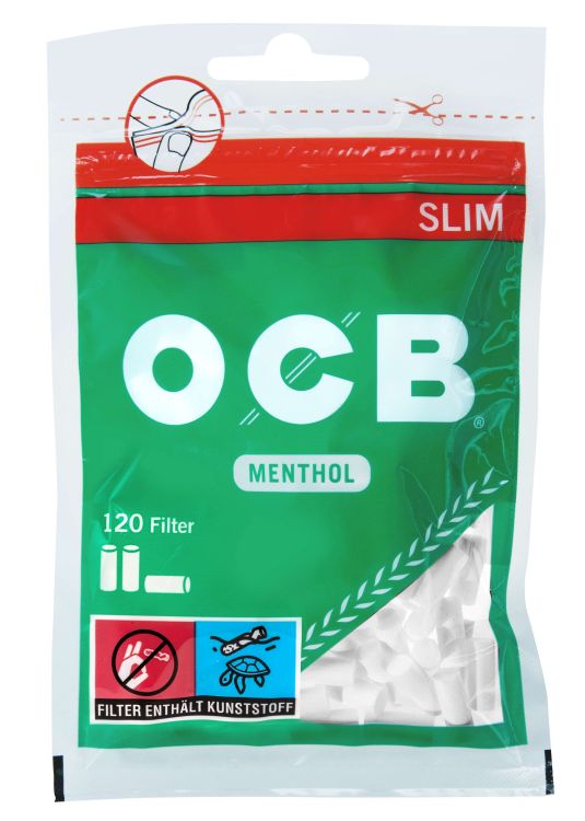 Zigarettenfilter OCB Slim Menthol 1 Beutel à 120 Drehfilter