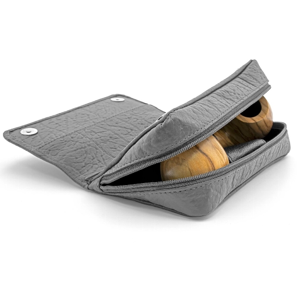 Pfeifentasche 2er WHITE ELEPHANT Loxo Leder grau 81873