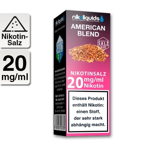 E-Liquid Nikotinsalz NIKOLIQUIDS American Blend 20 mg/ml E-Liquid Nikotinsalz NIKOLIQUIDS American Blend 20 mg/ml