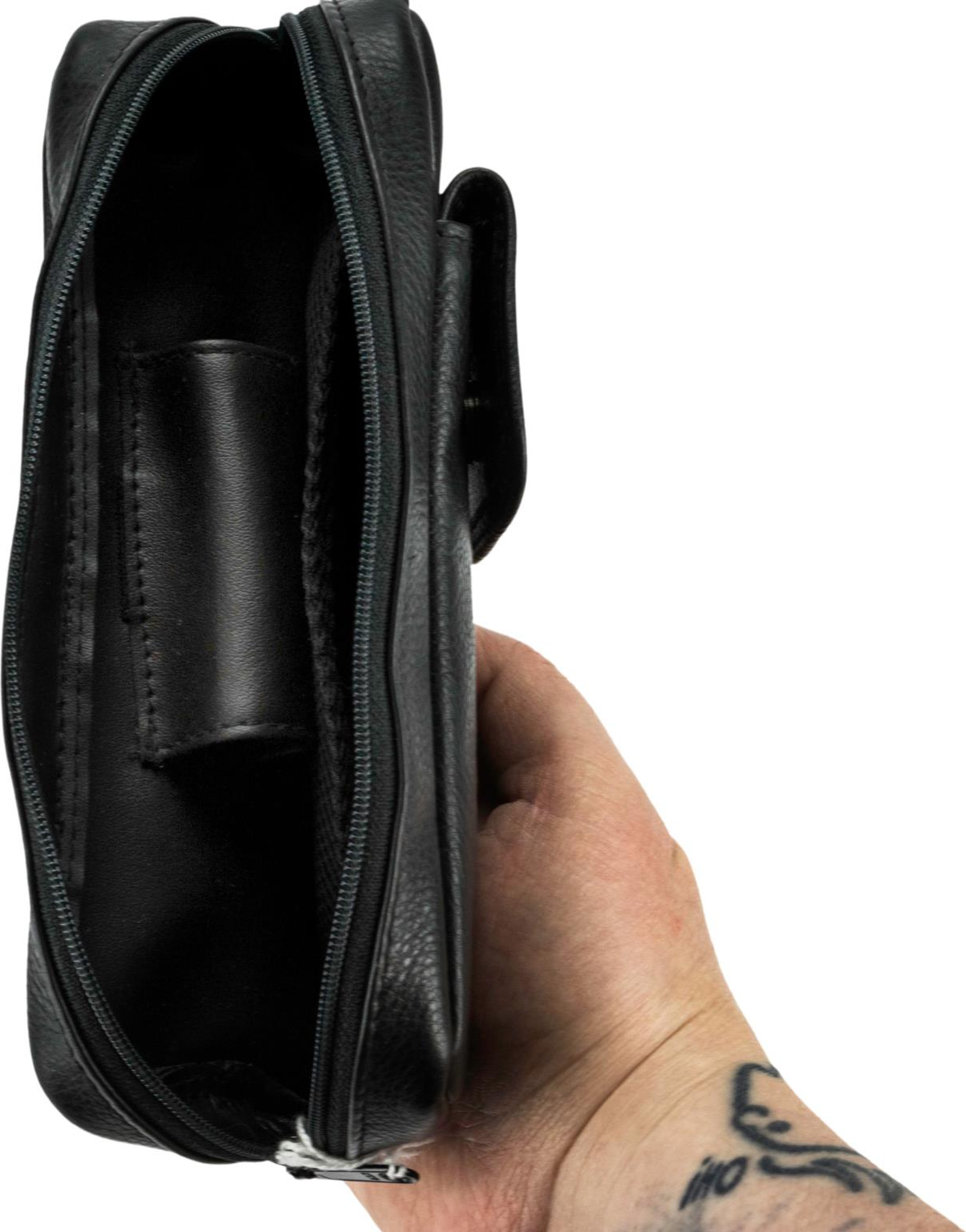 Pfeifentasche Leder schwarz 20cm / 1er 630282
