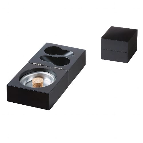 Pfeifenascher ANGELO Holz schwarz 2 Ablagen 20 x10 x 4,3 cm 41396