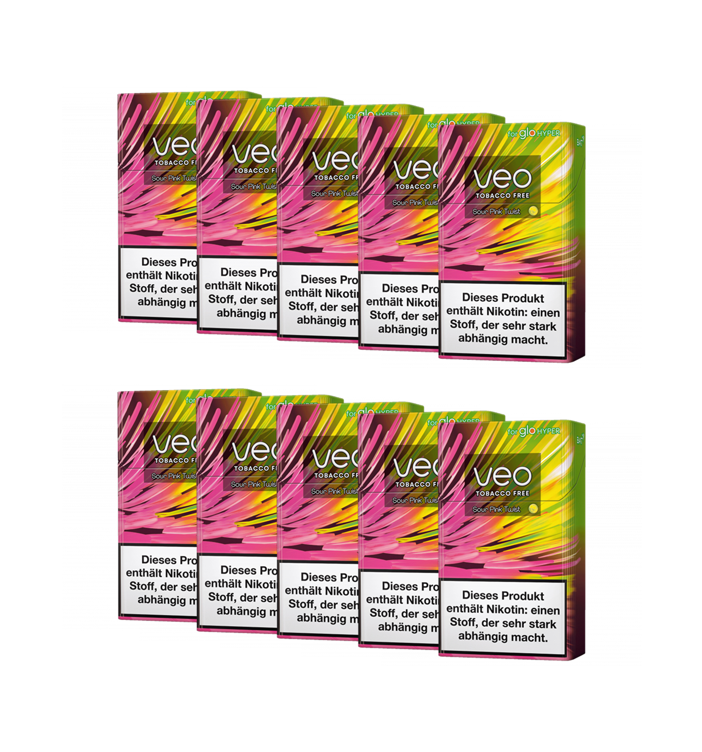 10 Schachteln Veo Sour Pink Twist Sticks SW16991