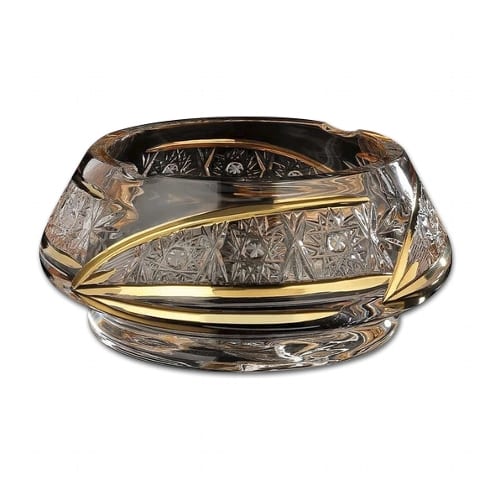 Glasascher Reshat Böhmisches Kristallglas transparent/gold 36270