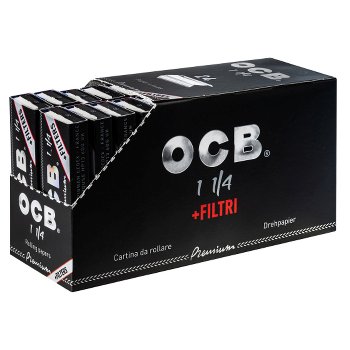 OCB Premium Schwarz 1¼ – Display mit 24 Heften à 50 Blatt + Tips SW16697