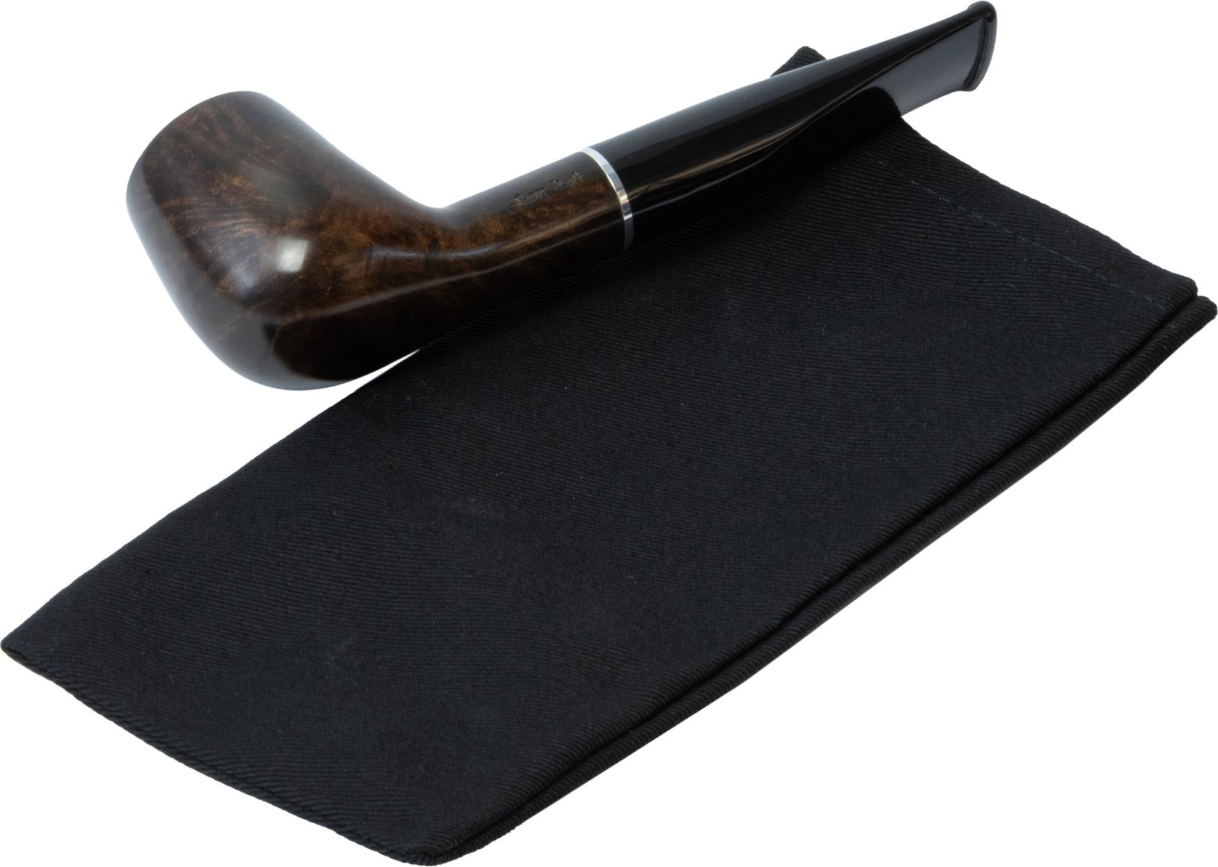 Pfeife JEAN CLAUDE gerade rotbraun Chromring/Acrylmundstück 475106