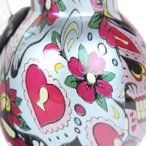 Bong Glas Skull print 15 cm hoch 53630