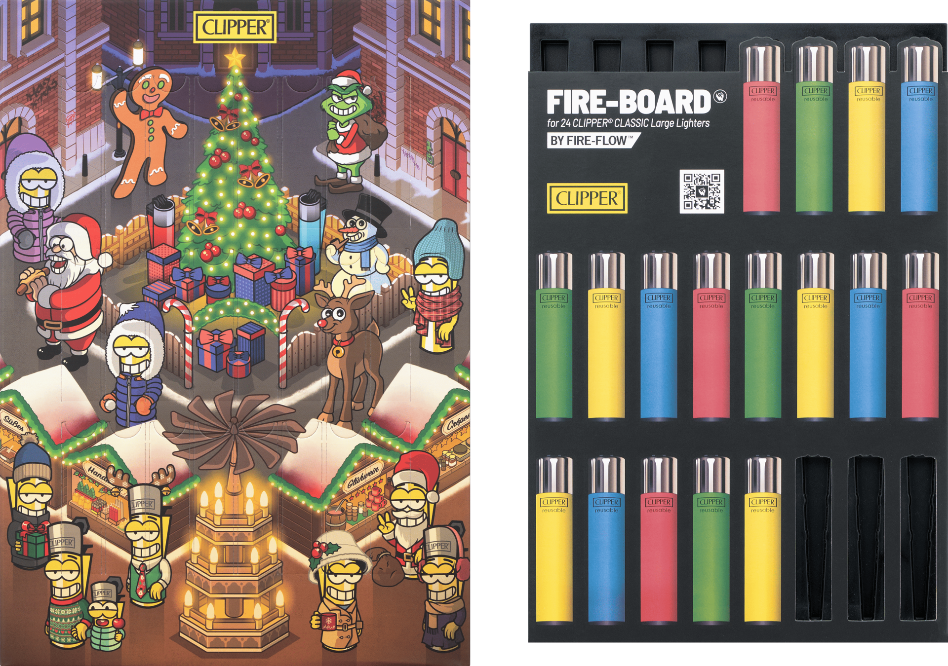 CLIPPER Adventskalender 2026 – 24 Feuerzeuge + FIRE-BOARD, limitierte Edition