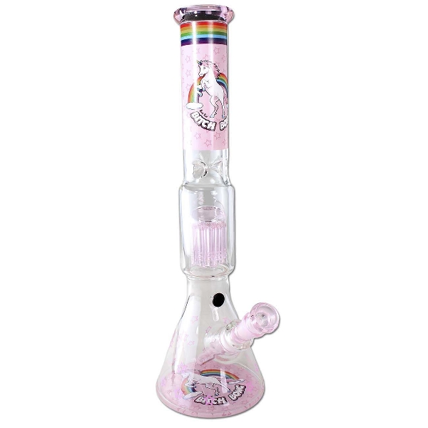 Bong Glas BLACK LEAF Bitch mit Grinder u Tray Ø 50 mm Schliff 18,8 mm 48064