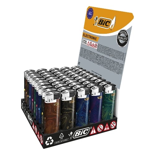 Einwegfeuerzeug Piezo BIC Linien Steller mit 50 Stueck 37017