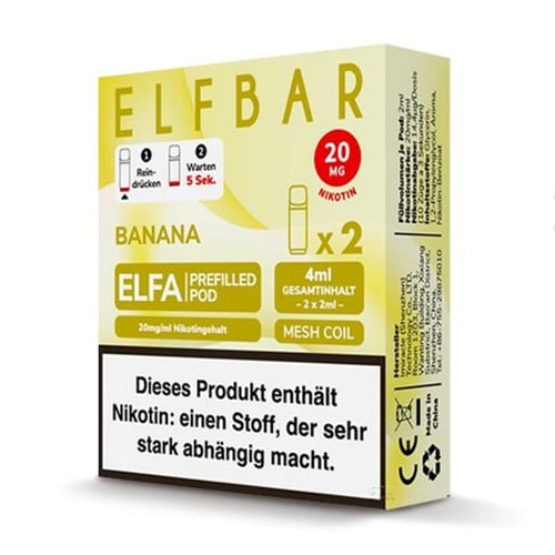 E-Liquidpod ELFBAR Elfa Banana 20 mg 2 Pods 17624