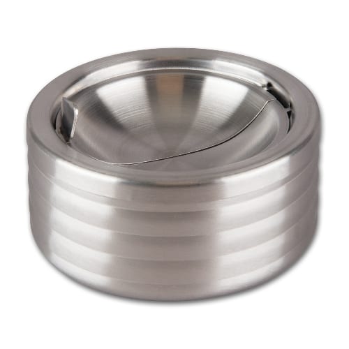 Kippaschenbecher aus Metall gebürstet in silber matt SW98902