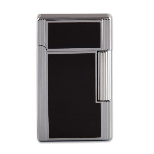 Feuerzeug Jean Claude Dustin aus Chrom Lack in schwarz silber glänzend 96650