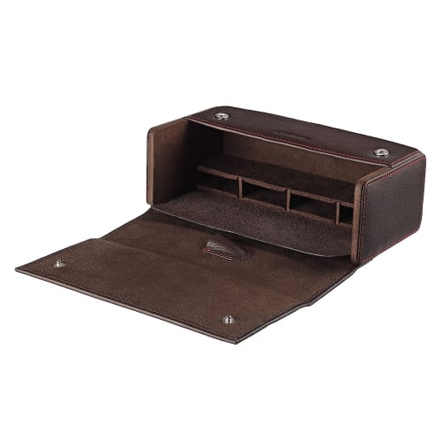 Feuerzeug Tasche ZIPPO Leder braun fuer 4 Feuerzeuge 18x9,6x6,5 cm 45998