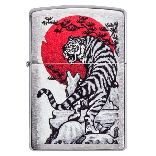 ZIPPO chrom gebuerstet Japan Tiger 60004590 33430