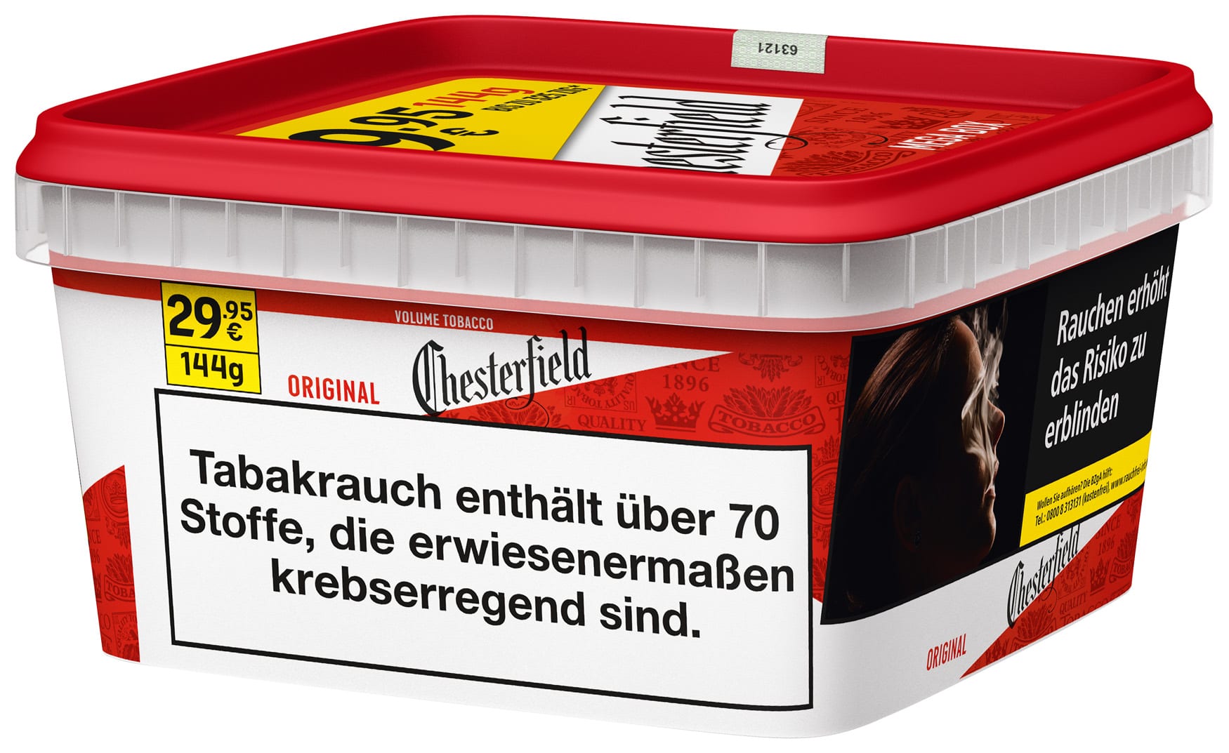 MEGA Eimer Chesterfield Red Volumen Tabak 135 Gramm SW16124