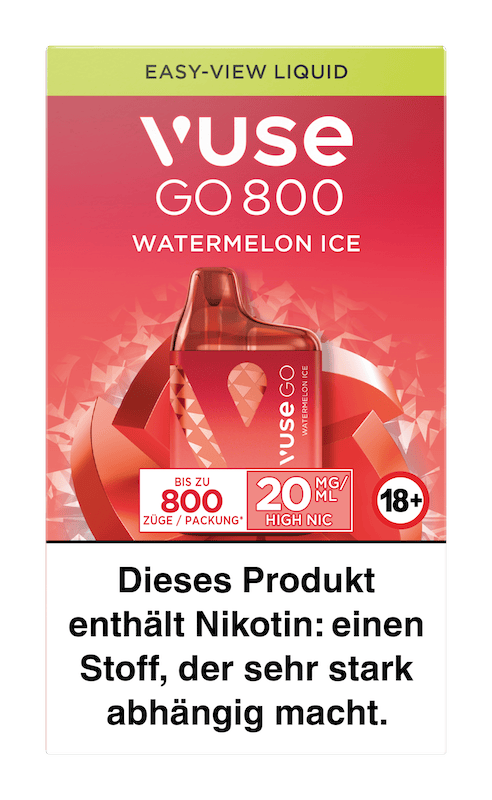 Einweg eZigarette Vuse Go 800 - Box Watermelon ICE 20 mg 4004155