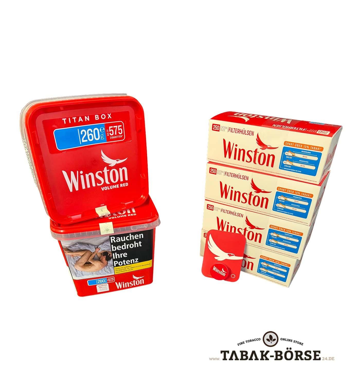 2 xWinston Red Titan Box260Gramm& 1.000 Winston Extra Hülsen & 1 xPopsocket