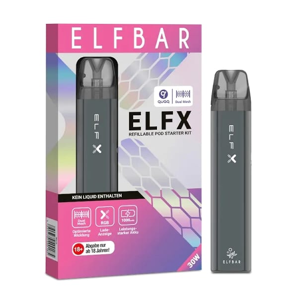 E-Zigarette ELFBAR Elfx Set schwarz 1000 mAH | 81667 E-Zigarette ELFBAR Elfx Set schwarz 1000 mAH | 81667