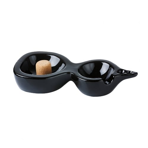 Pfeifenascher Keramik schwarz 1 Ablage 24 x11 x 4 cm 41395