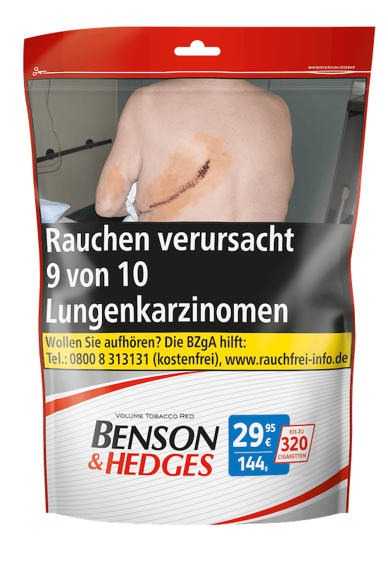 Beutel BENSON & HEDGES VOLUME Tabak RED 125 Gramm SW16160