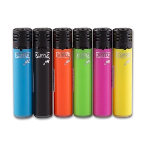 Einwegfeuerzeug Piezo CLIPPER Jet Flame Shiny Colors/Steller 48 Stueck 69326