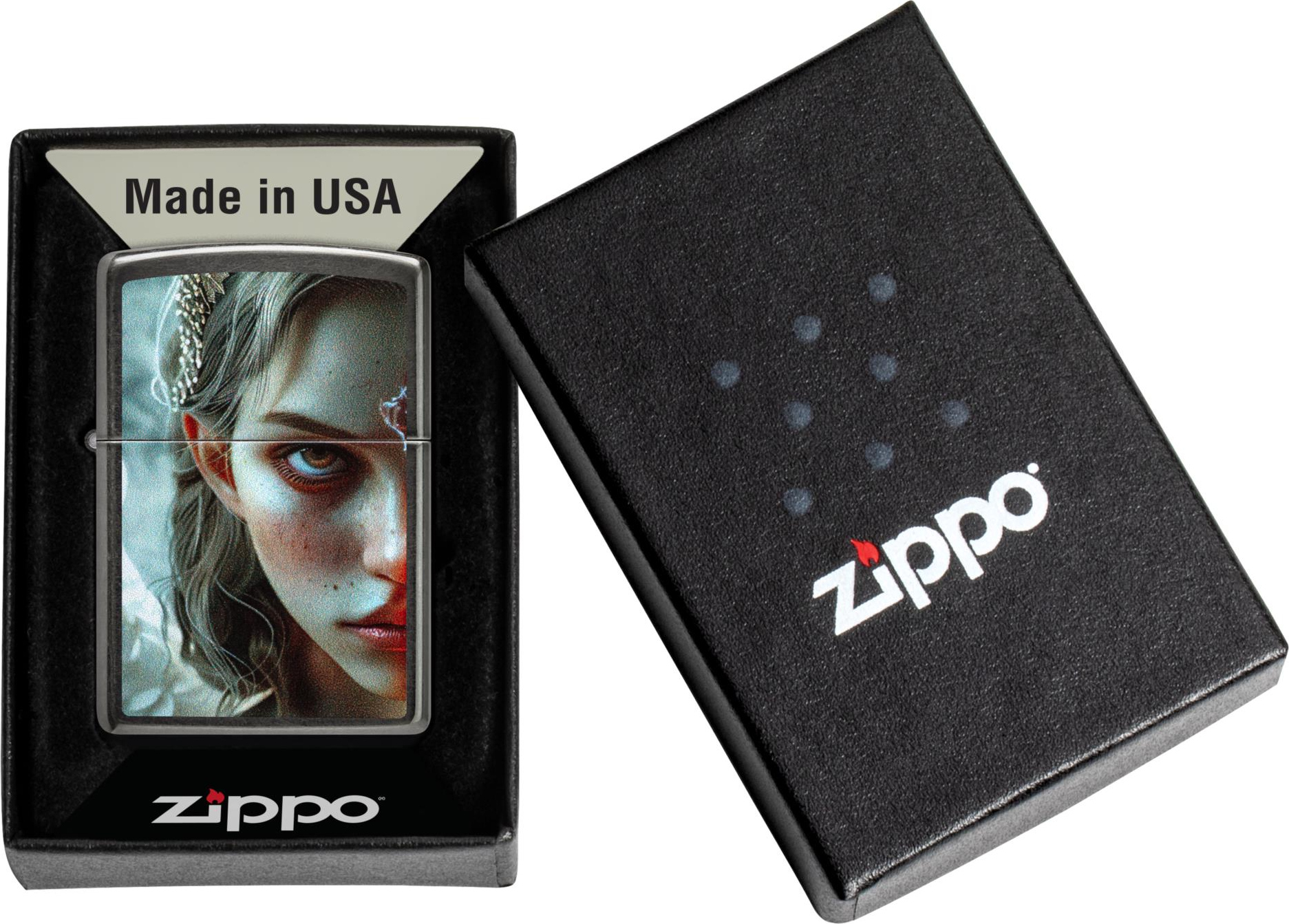 ZIPPO Grey color Angel Devil 60007514