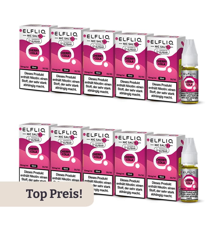 10er Pack E-Liquid Nikotinsalz ELFBAR Elfliq Cherry Cola 10mg 4306