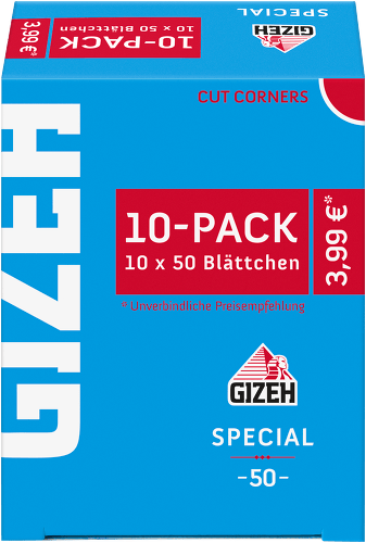 10x10er Pack Zigarettenpapier GIZEH Special SW13233